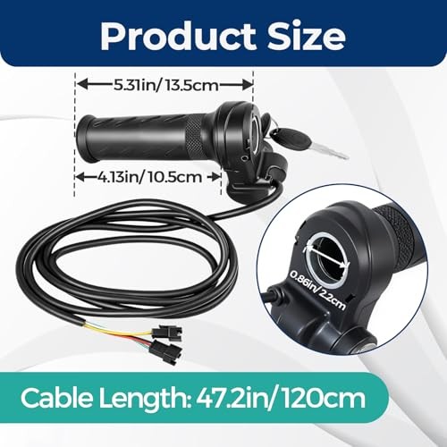 Full Twist Throttle for Ridstar with 2 Keys, Universal Throttle Grips for