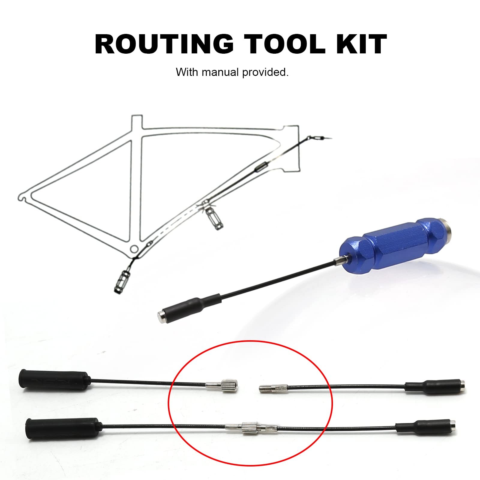Vkinman Bike Internal Cable Routing Tool Kit Replacement for 4-5.5mm Cable Ho…