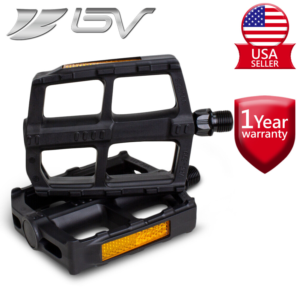 BV Bicycle Universal Bike Pedals 9/16″ Urban Boron Steel Non-Slip Ball Bearing