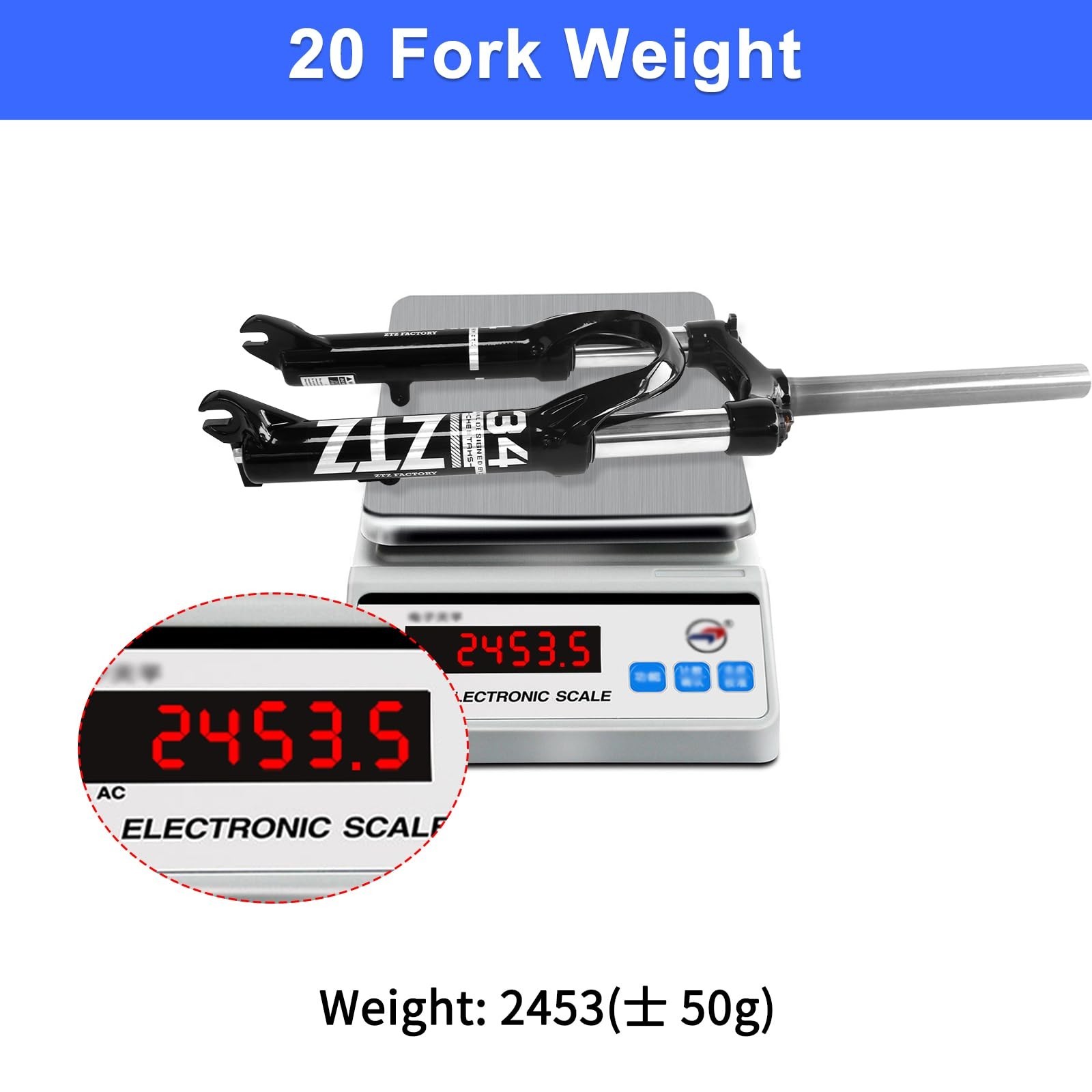 ZTZ 20 inch Folding Bike Suspension Fork-80mm Travel, 100mm Spacing Hub, 9mm …