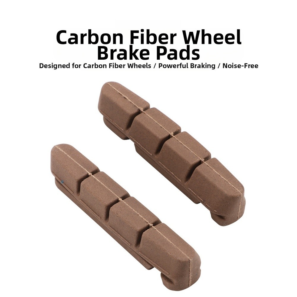 Carbon Fiber Road Bike Brake Pads for Rim Brake V Brake with Mixed Rubber Resin