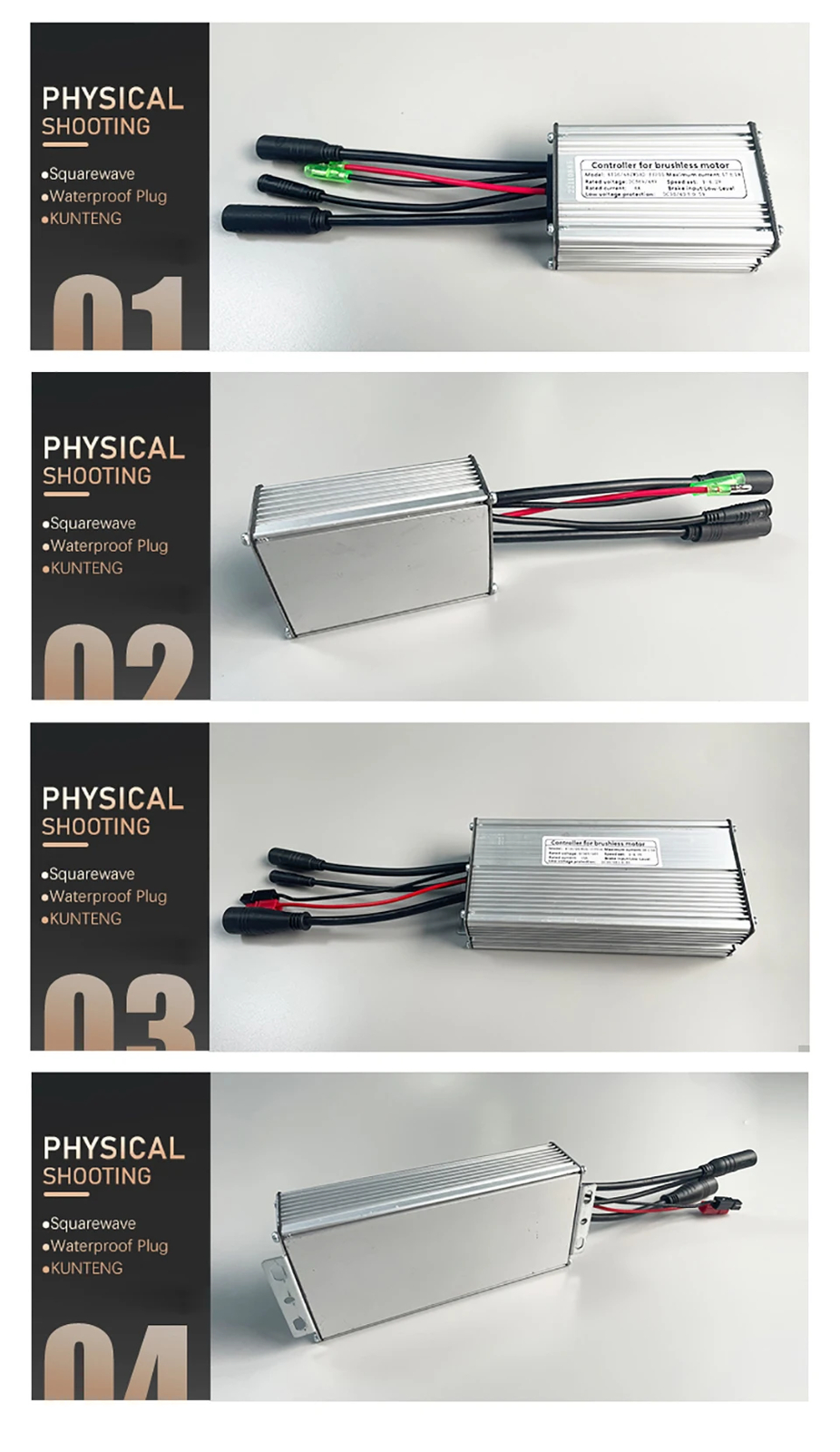 E-bike Controller 36V 48V 15-30A Waterproof Brushless 250W-1000W Hub Motor
