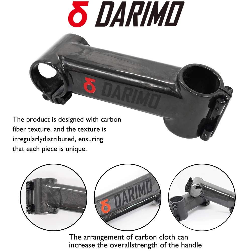 Carbon Fiber XC Road Mountain Bike Stem -6 -17 Degree 31.8mm Clamp 60-120mm