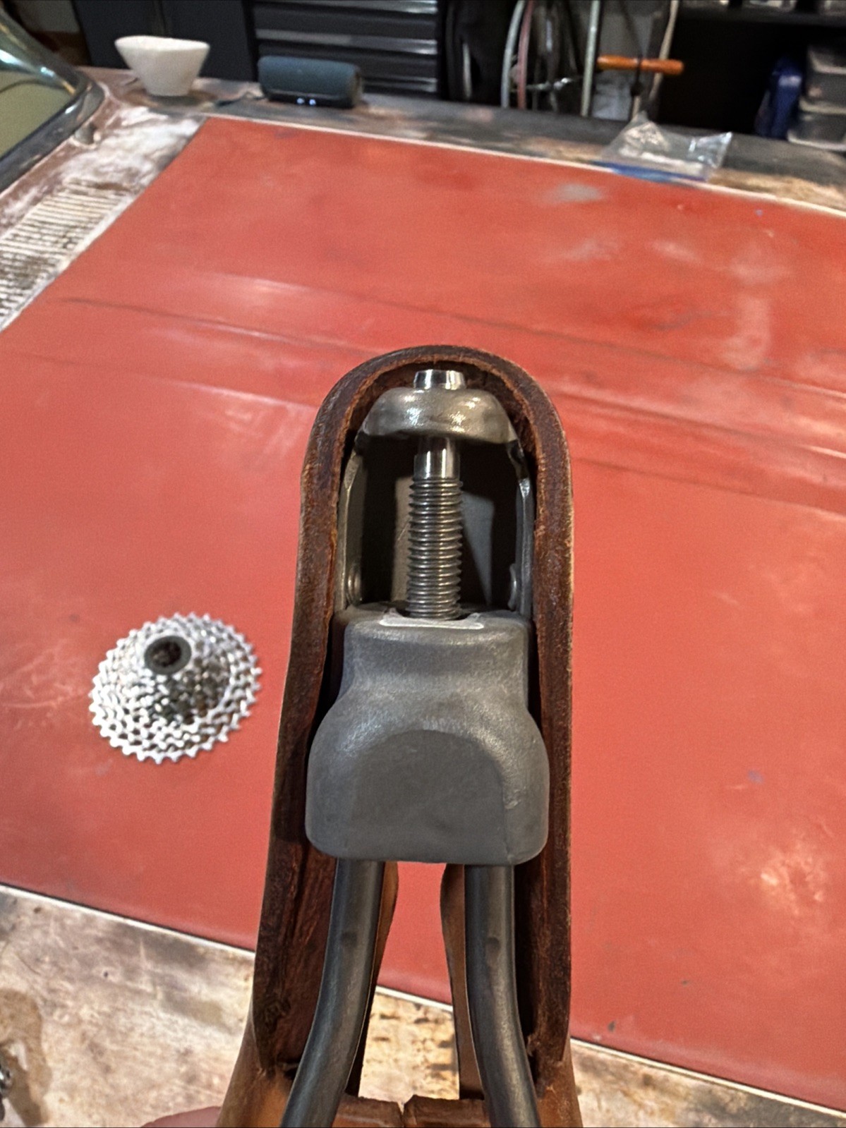 Rivet Cycle Works Brown Leather Saddle Seat titanium Rails The Independence