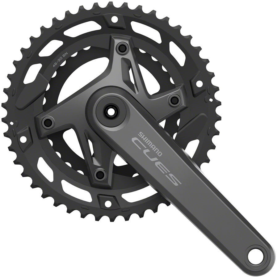 Shimano CUES FC-U6000-2 Crankset – 175mm, 9/10-Speed, 46/30t, Asymmetric 110 BCD
