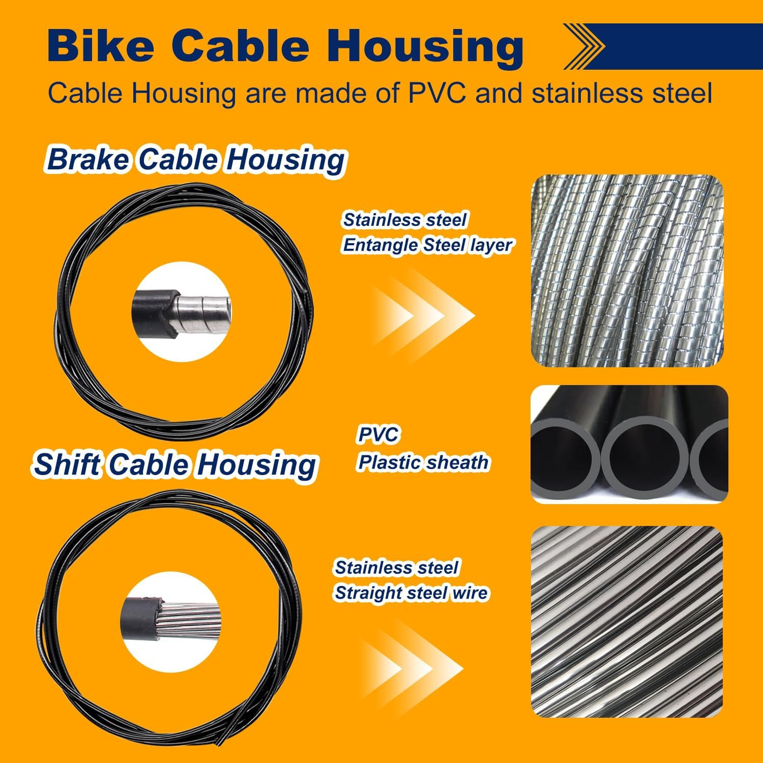 Bicycle Brake Cable Shift Cable Bike Cable Housing Kit Bike Brake Cable Kit Bicy