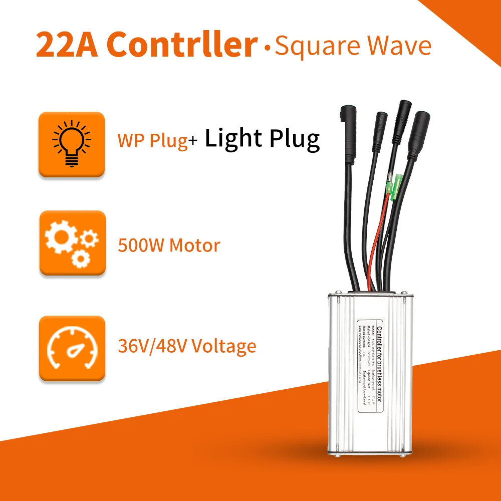 E-bike Controller 36V/48V 250W-1000W Waterproof Plug 15A/17A/22A/25A/30A Motor