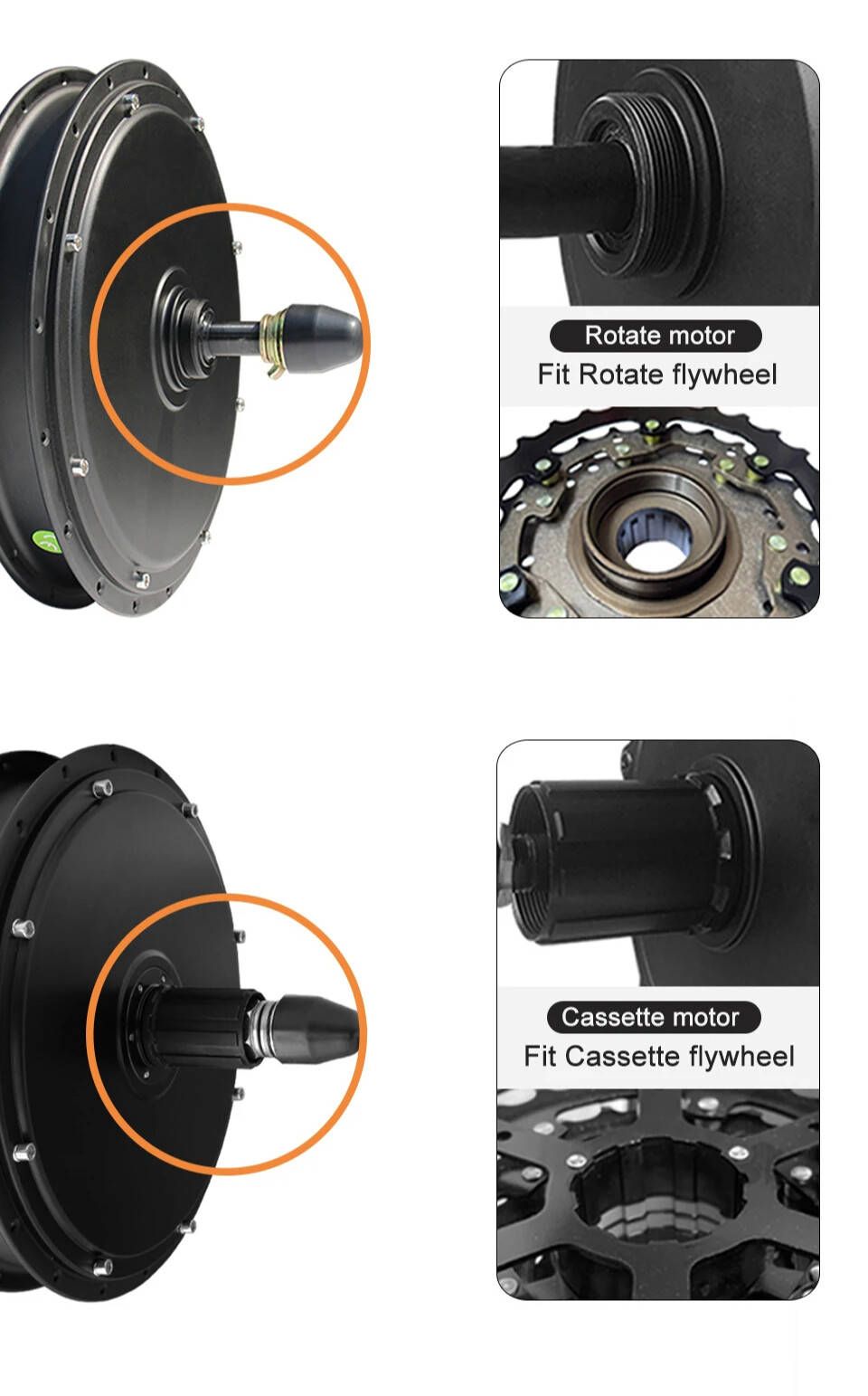 48V 1000W 1500W Brushless Front Rear Hub Motor Wheel for Ebike Conversion Kit