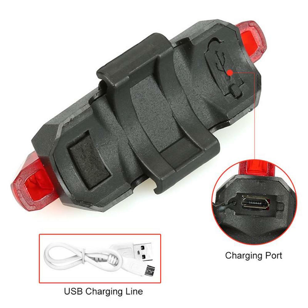 LED RECHARGEABLE FRAME LIGHT Bike Bicycle Glow safety 3 modes flashing cycling