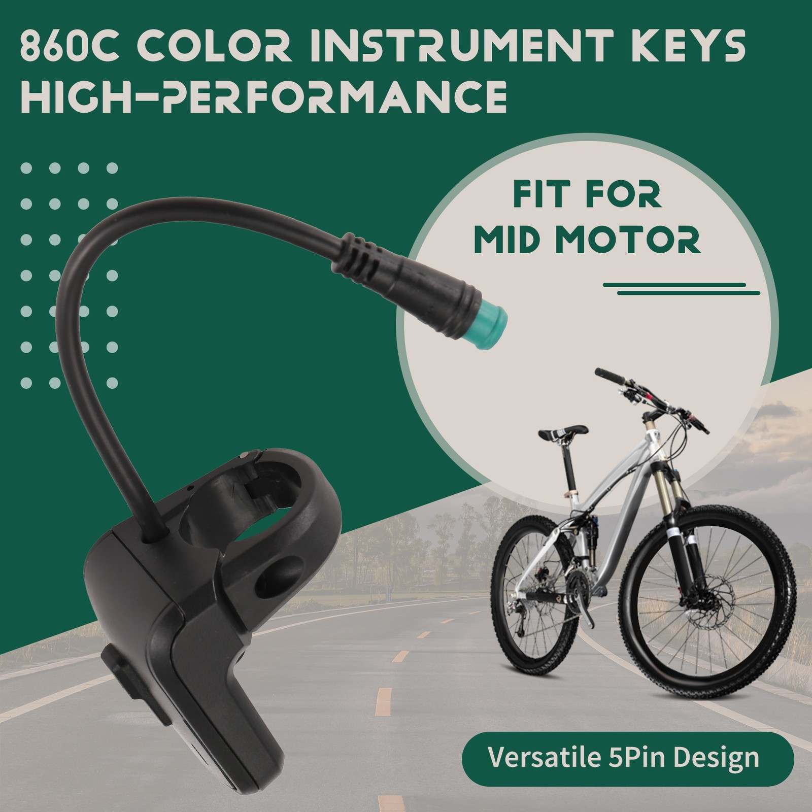 For Mid Drive Motor 5Pin 860C LCD Color Display Key for Mid Motor9995