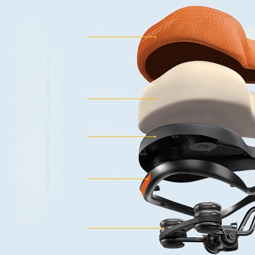 Supportive Wide Saddle 23.5 20.5 5.5cm with Foam Padding and Night Reflectors