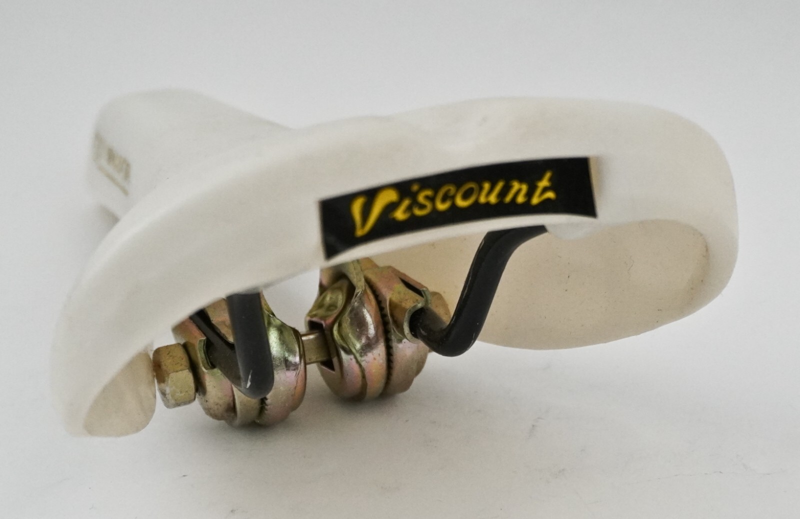 Vintage BMX Viscount Dominator 2166 White Plastic Seat Saddle Freestyle, NOS NEW