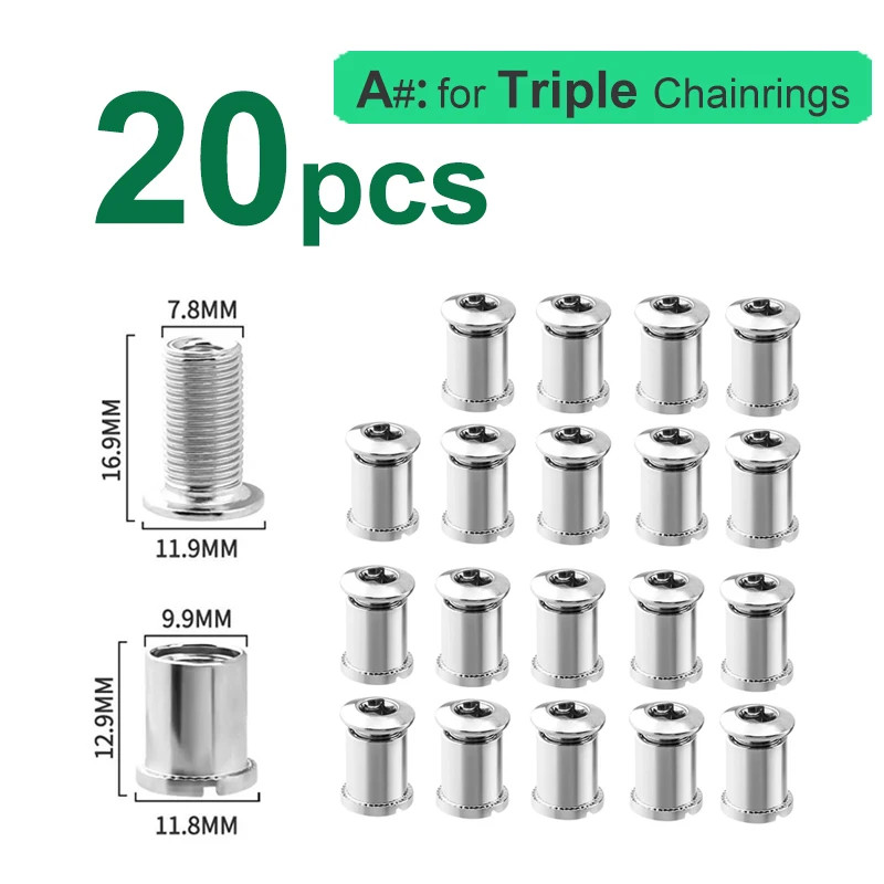 Bike Chainring Bolts M8 Screws 5/20Pcs MTB Road Crankset Single Double Triple