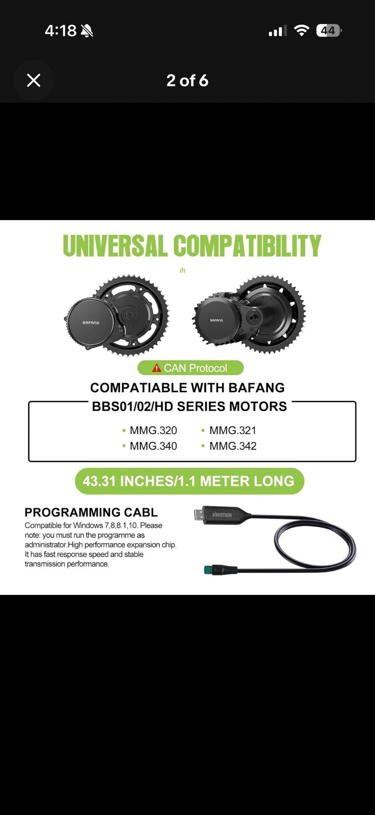 Ebike CAN USB Programming Cables for Bafang CAN Protocol BBS BBSHD Mid Motor US