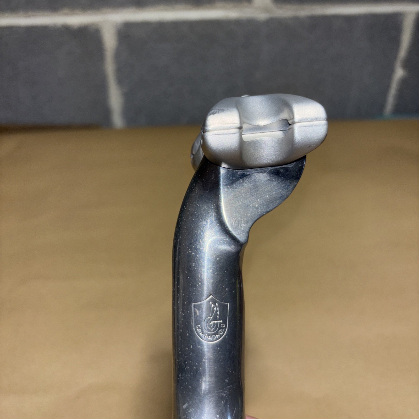 Campagnolo C Record Aero Engraved Crest Logo Seatpost 1980’s 20cm long