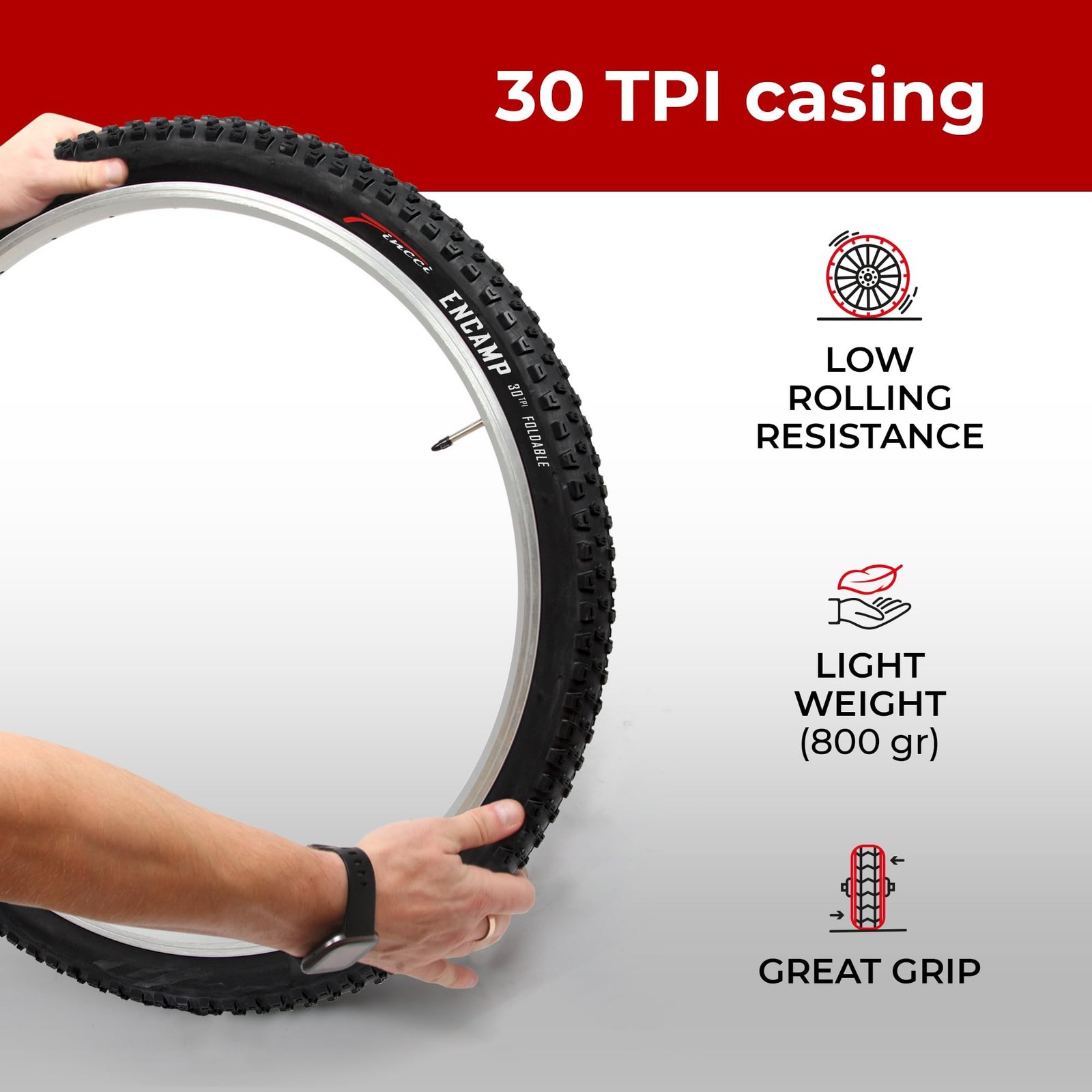 Fincci Pair 26×2.25 Bike Tire – Mountain Bike Tires 26 Inch, 57-559 – Black F…
