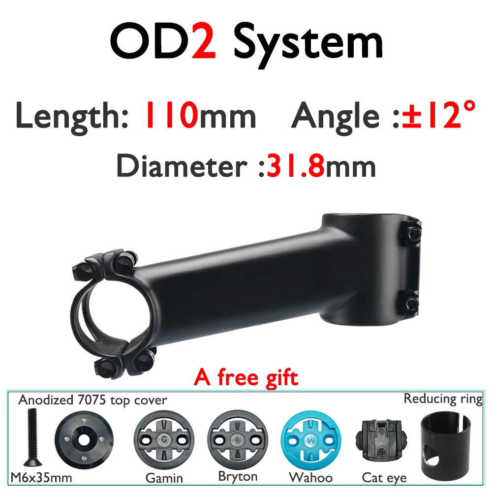 Road / Mountain Bike Carbon Stem 6° 12° 17° 60-120mm Fork Clamp Diameter 31.8mm