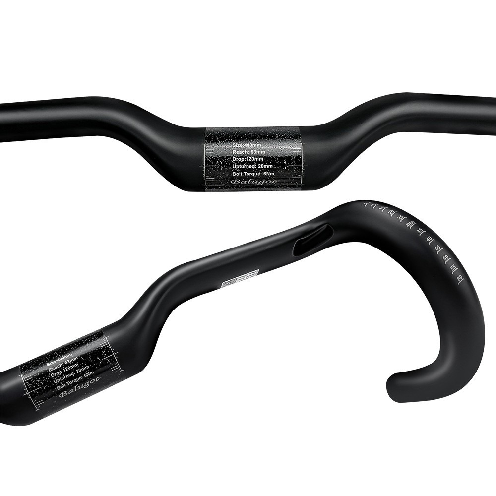 Carbon Fiber Rise Bar Road Bike Handlebar Gravel Bicycle Drop Bar 31.8mm Black