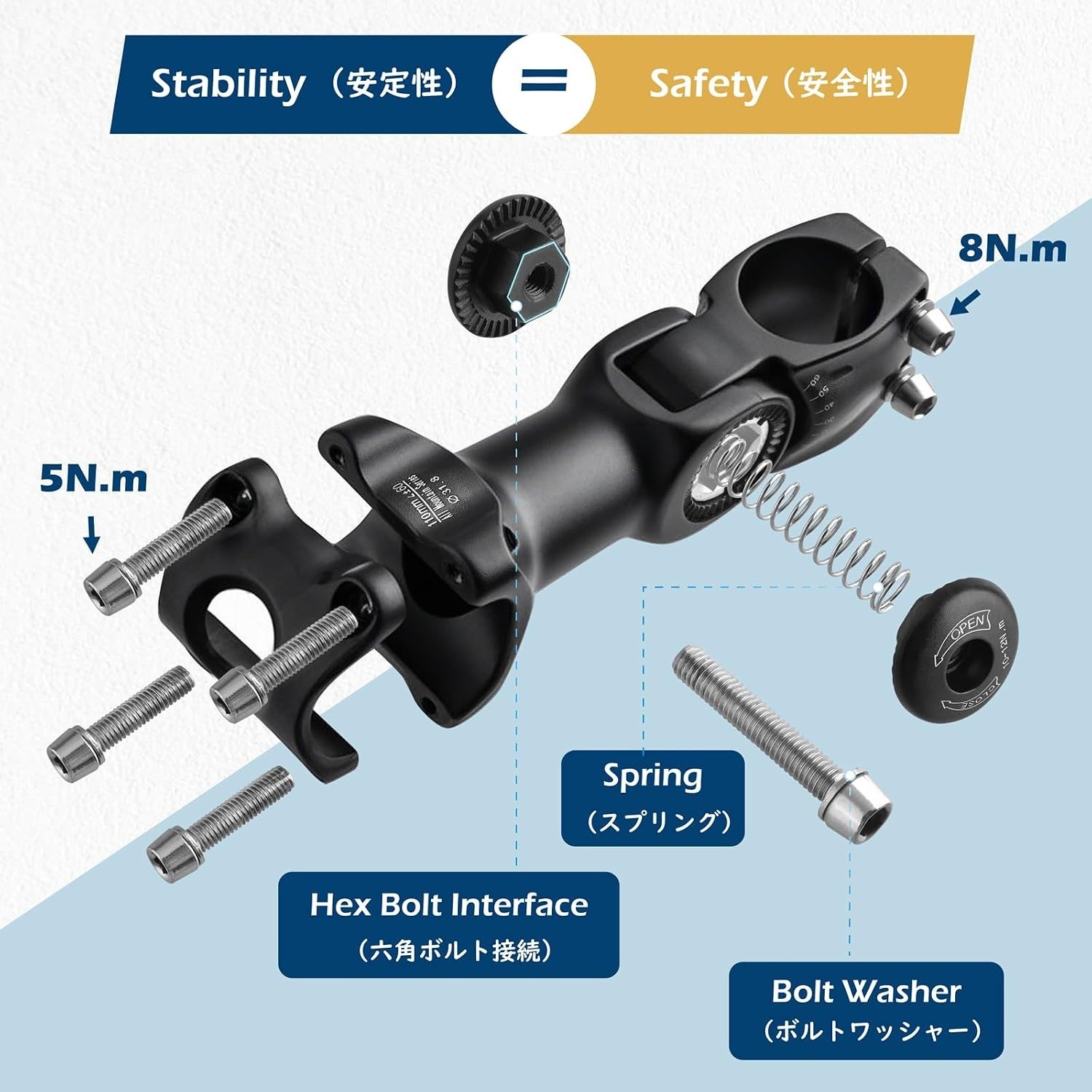 Bike Stem 25.4 31.8 Adjustable 90/110/130/145mm Bike Handlebar Extender Stem …