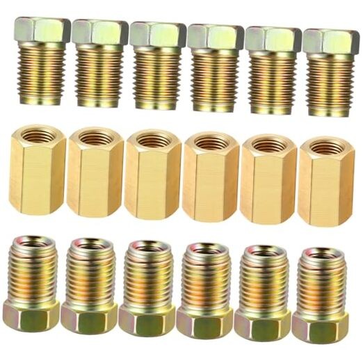 Pieces 3/8 Inch-24 Threads Brake Line Fittings Assortment for 3/16 Inch 18