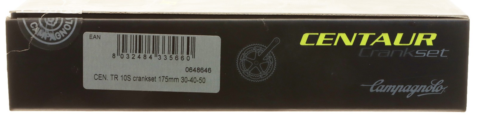 Campagnolo Centaur Triple Crankset 10 Speed 50/40/30T 175mm Silver NOS NEW