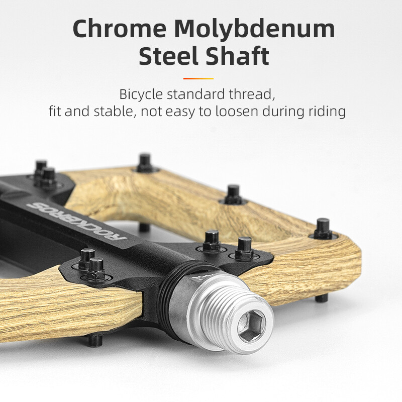 ROCKBROS Aluminum Nylon Bike Pedals Wood Grain Bearing Anti-Slip Bicycle Pedals