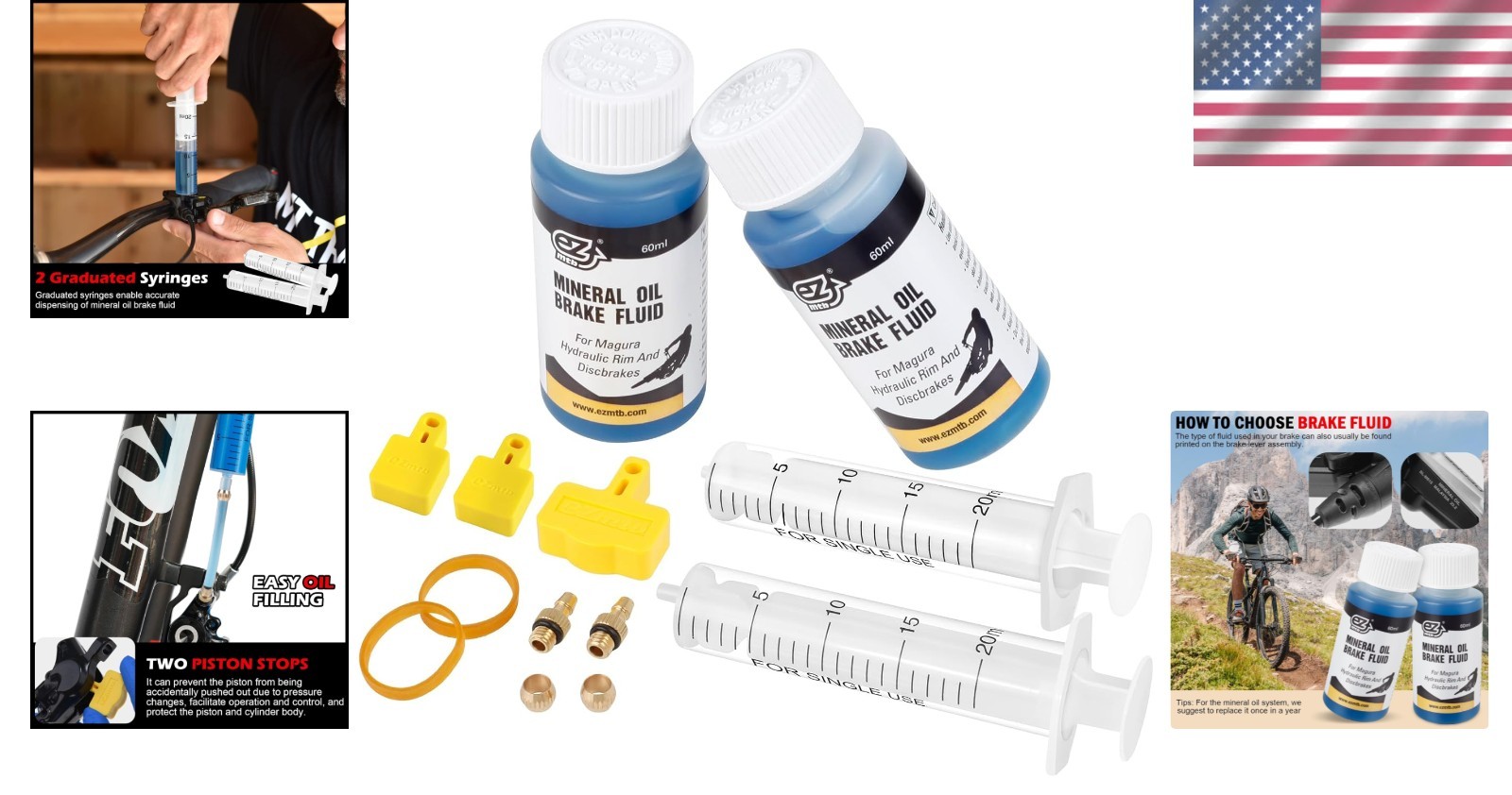 MAGURA Brake Bleed Kit w/ Mineral Oil 120ml Hydraulic Disc Bicycle Bleeding Set