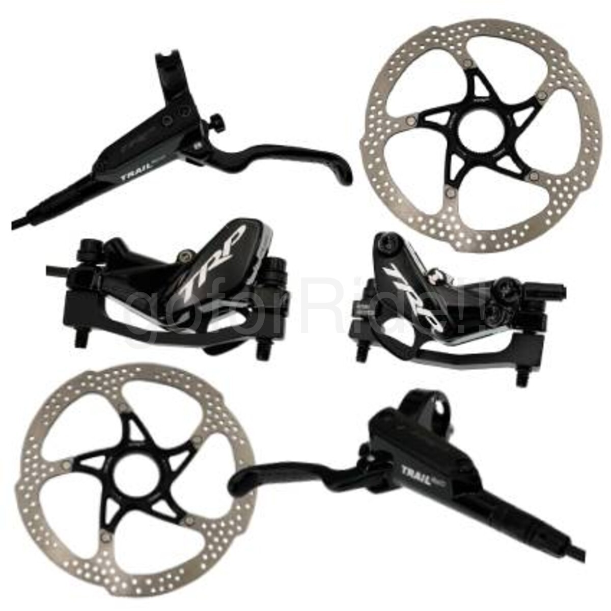 TRP Trail EVO HD-M843 Disc Brake Set Black 180mm Rotors MTB E-Bike