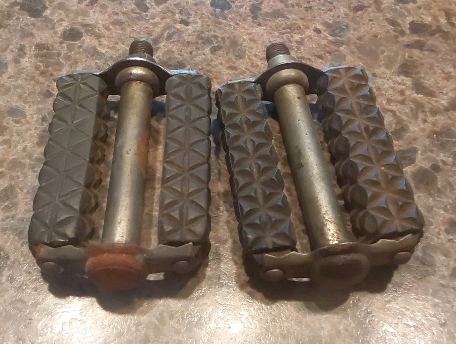 Vtg Checkered Bicycle Pedals ( Made In Germany)