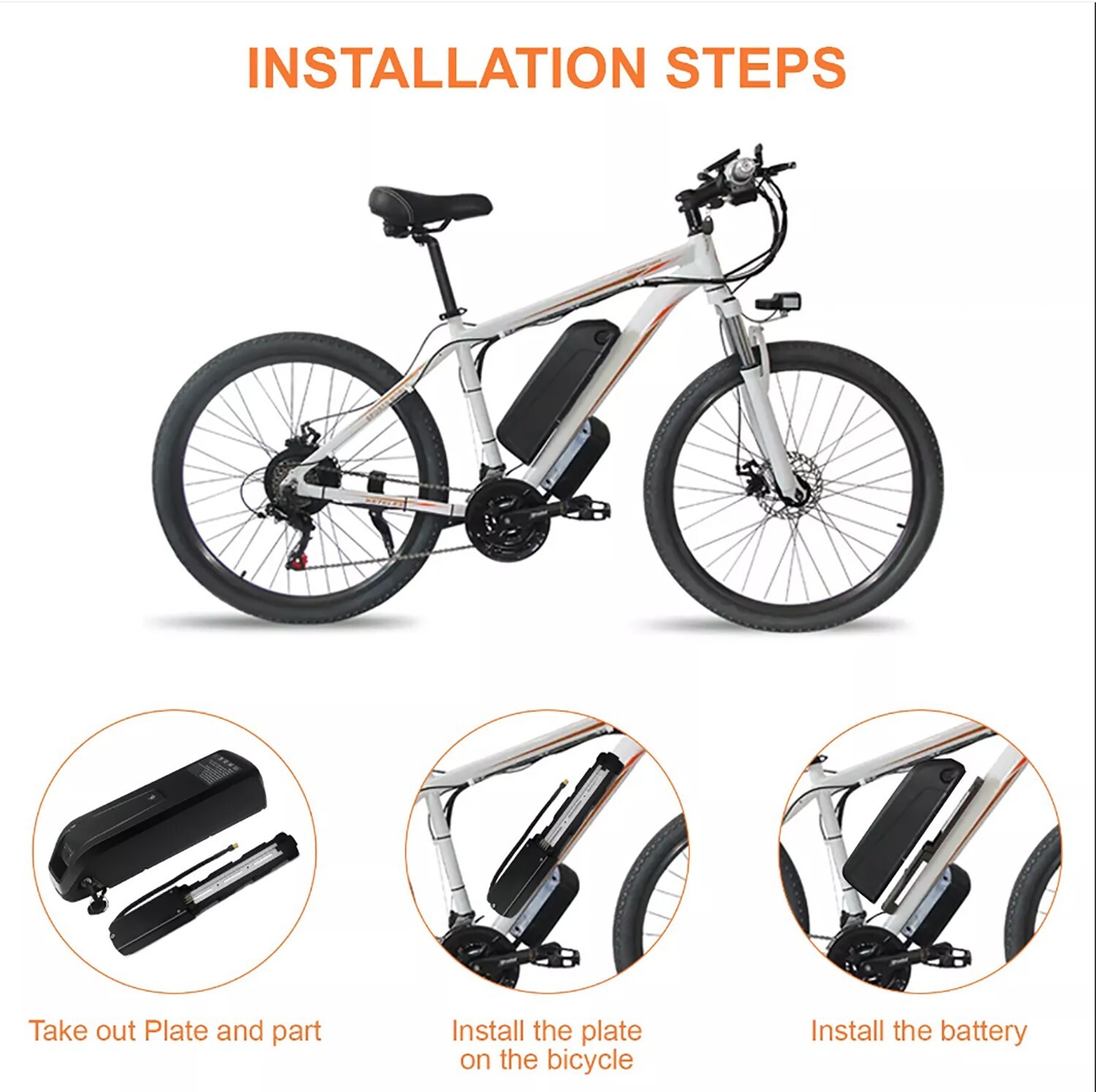 36V 10Ah Lithium Ebike Battery Lockable for 500W 750W 1000W Electric Bike Motor