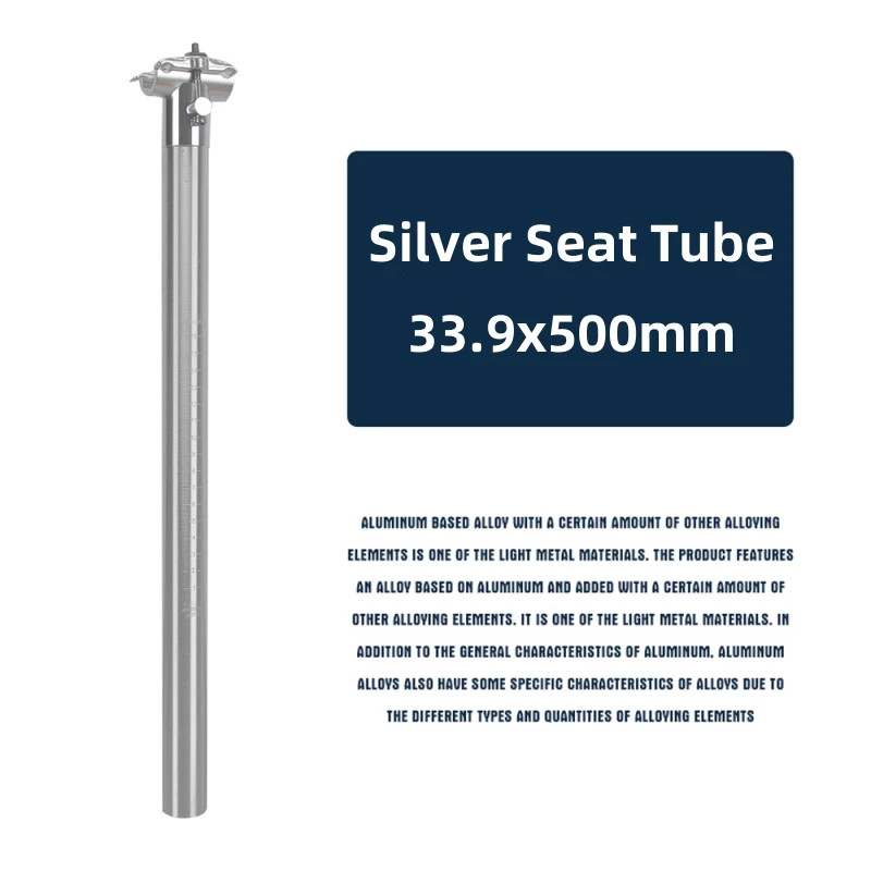 Bike Aluminum Alloy Seat Tube 27.2-33.9mm* 500/580mm Highway Bicycle Seat Pole