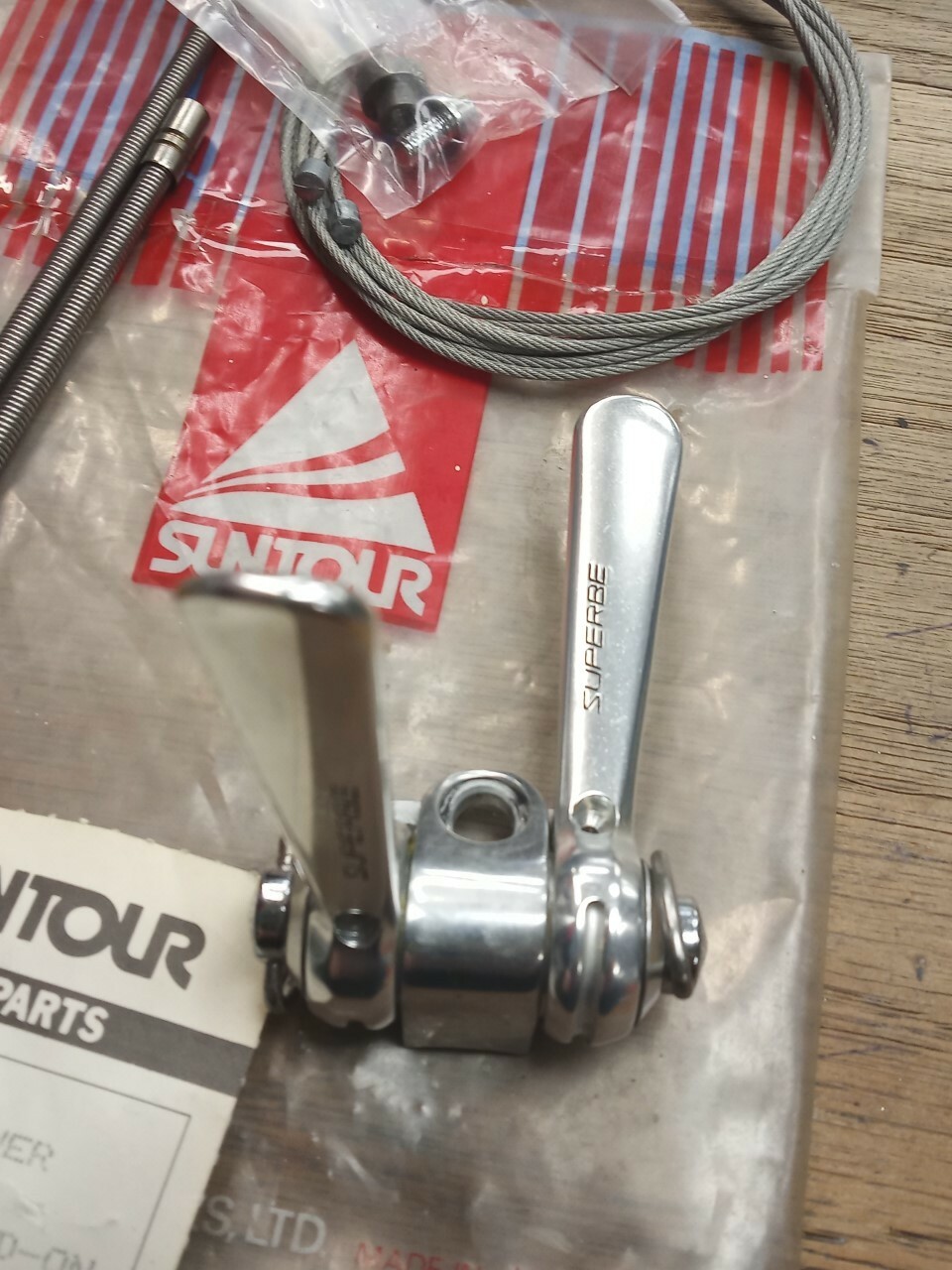 NOS Vintage Suntour SUPERBE PRO Downtube Top Braze On Mount Friction Shifters 