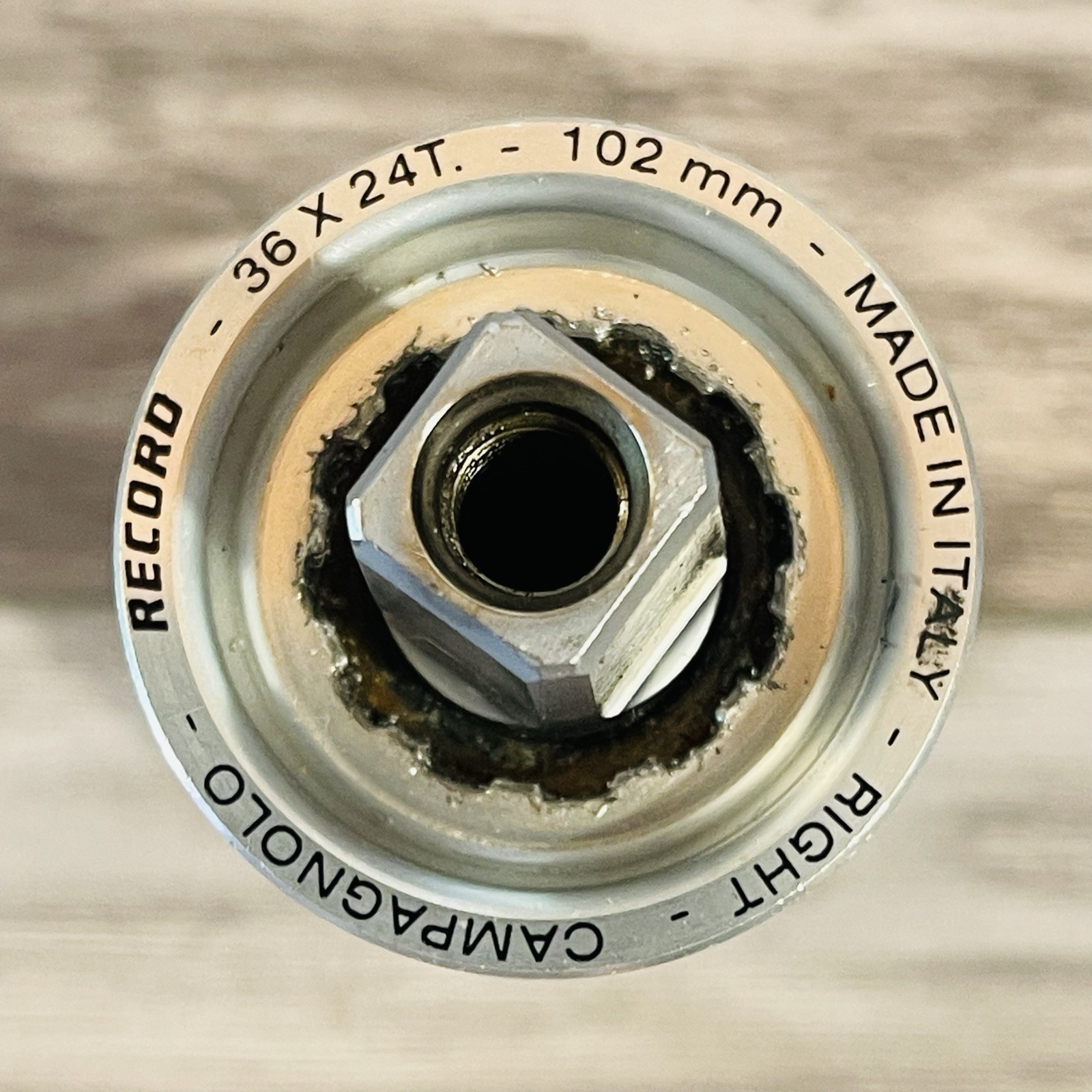 Campagnolo Record 10 Speed Square Taper Bottom Bracket Italian 36 x 24T 102mm