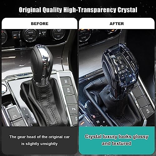 Touch-Activated LED Illuminated Crystal Gear Shift Knob Compatible with Most