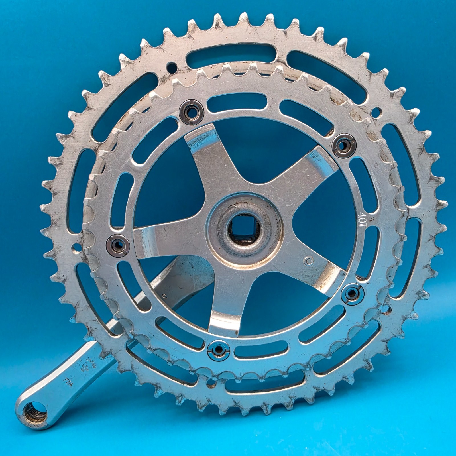 Vintage Takagi Double Square Taper Crankset 170mm MOTOBECANE 52/40t 130 BCD g6