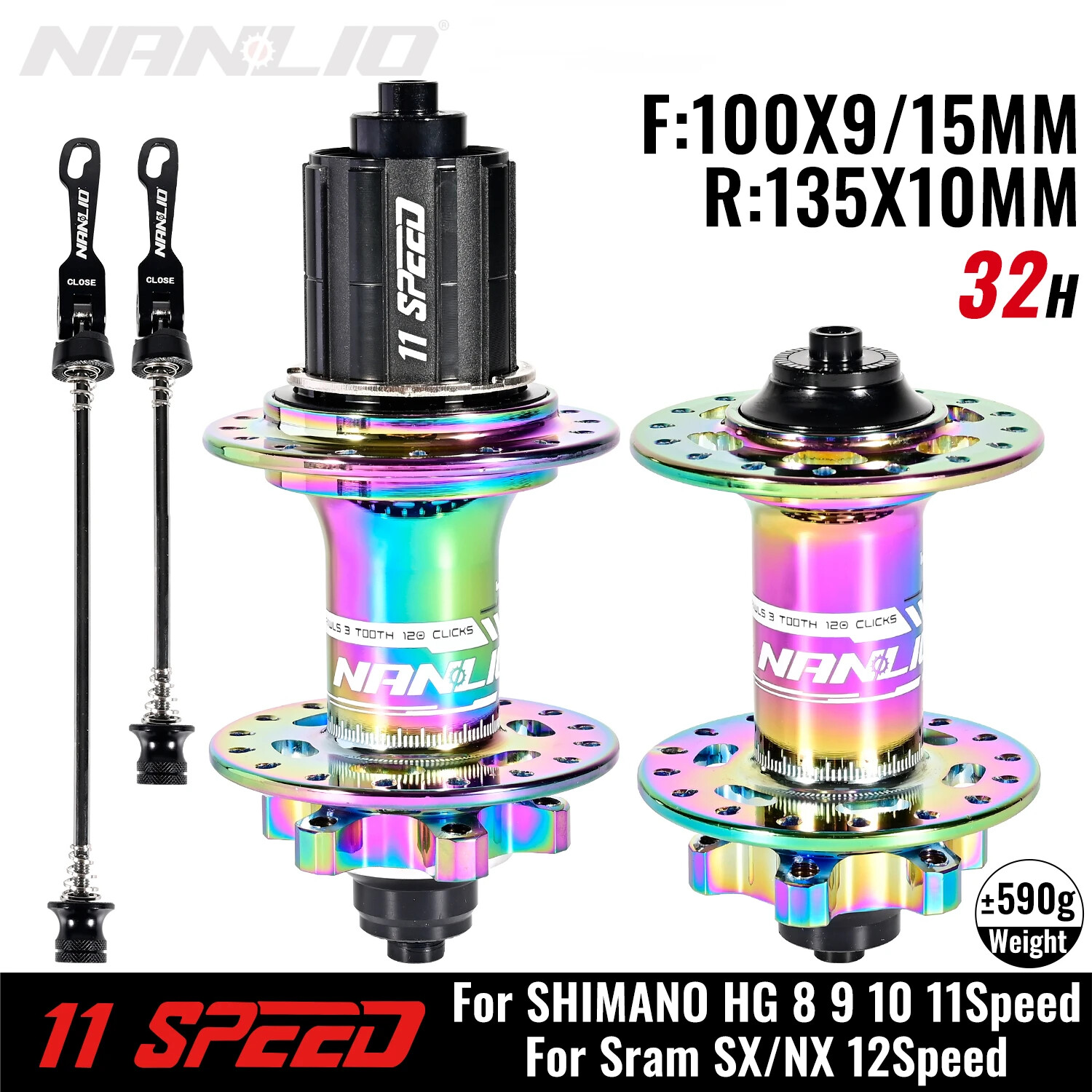 XD HG MS 28/32/36 Holes Mountain Bike Hubs 120Clicks Front 9*100mm Rear 135*10mm