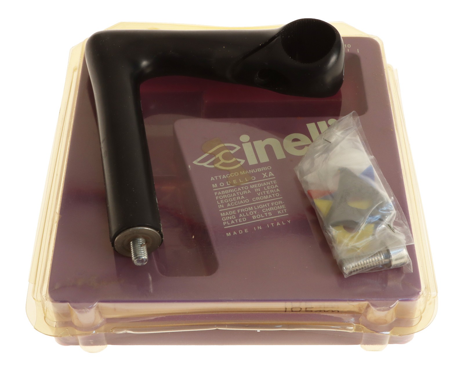 Cinelli 1″ X/A 22.2mm Quill Stem 105mm 26.4mm Clamp Black -17° XA NEW NIB NOS