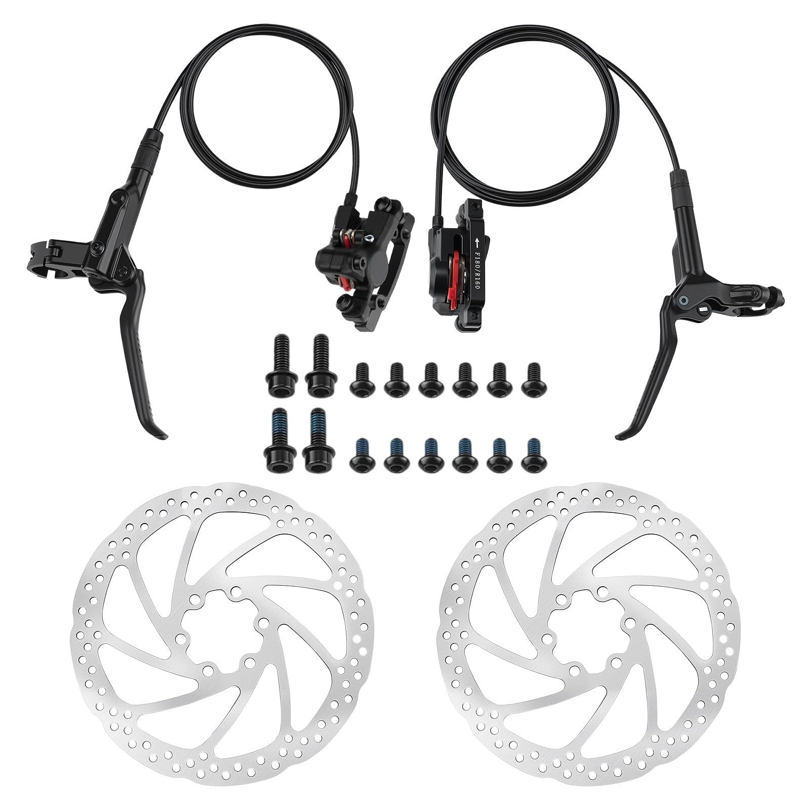 Hydraulic Brakes for E-Bike & Mountain Bike – 160mm Rotors, Ceramic Pads, 4 Pist