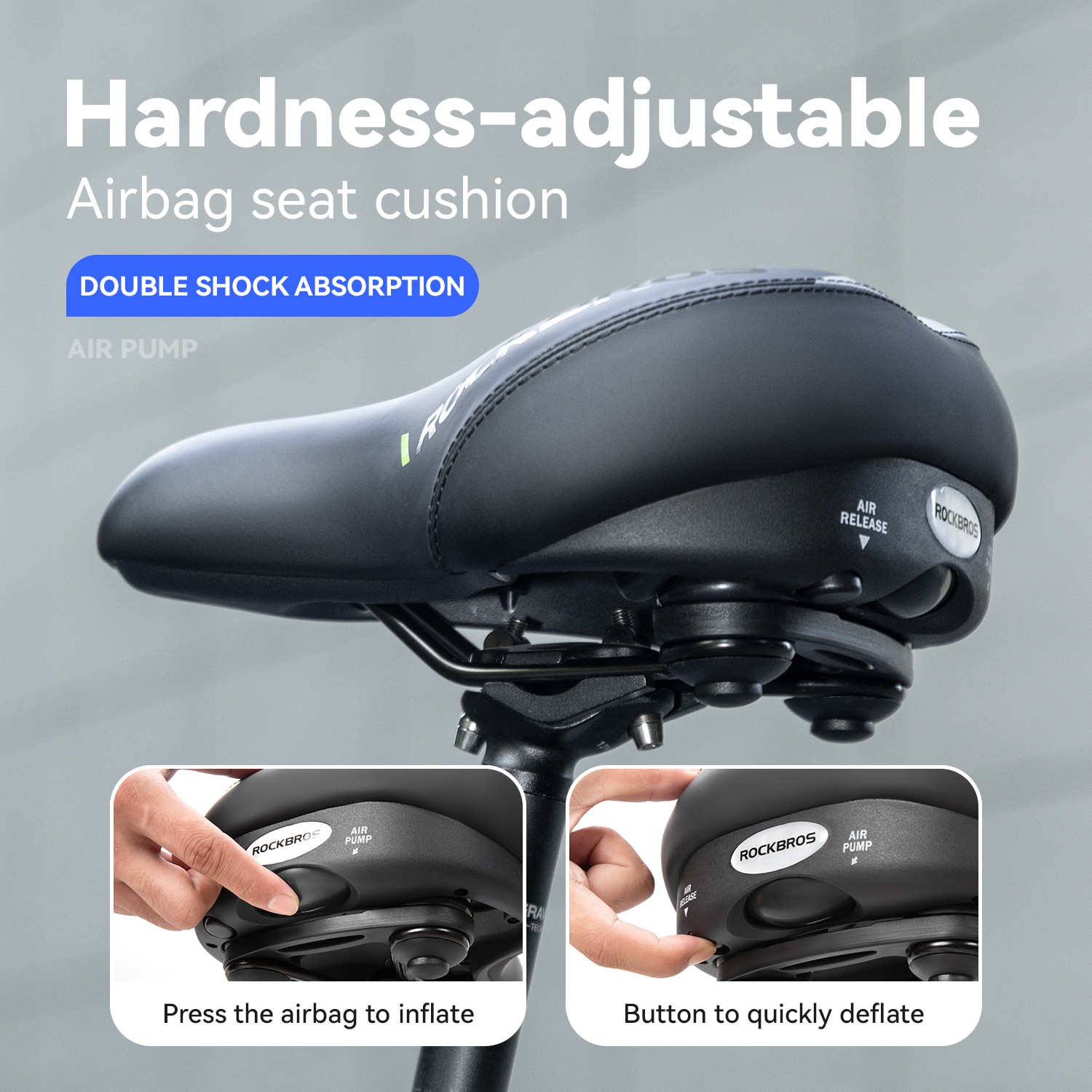 ROCKBROS Bicycle Inflatable Saddle Shock-Absorbing Comfortable Seat Cushion