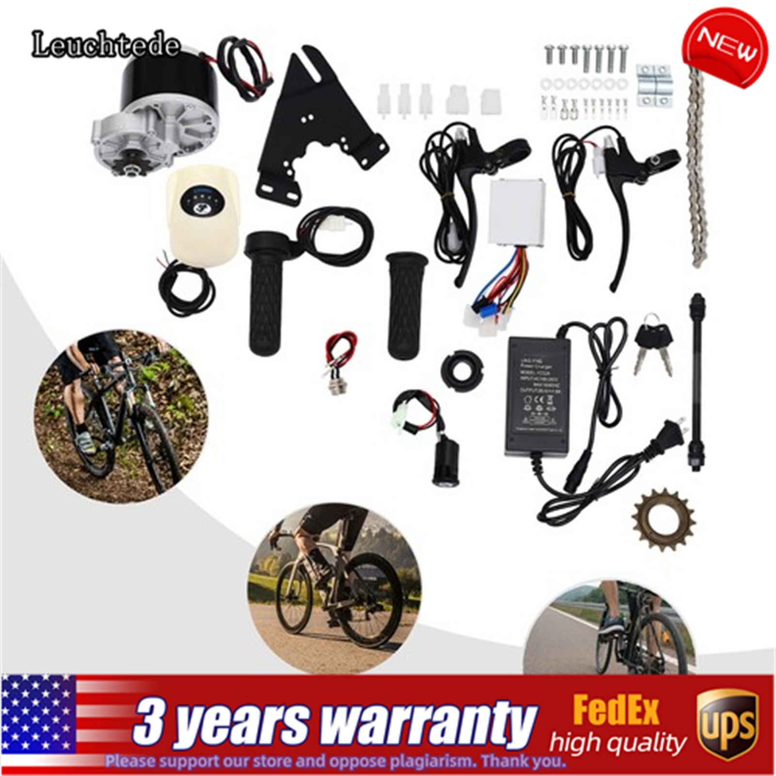 24V 250W Electric Bicycle Conversion Kit E-Bike Cycling Brush Motor & Controller