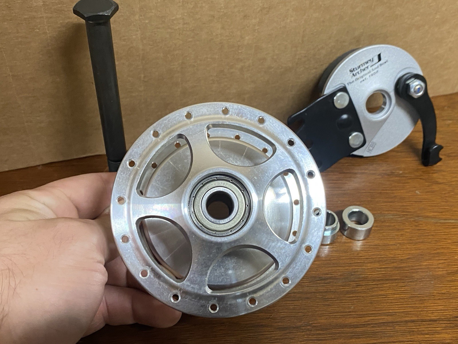 Sturmey Archer X-SD 70mm Front Drum Brake Hub Kit Solid Axle 32H Silver *Rare*