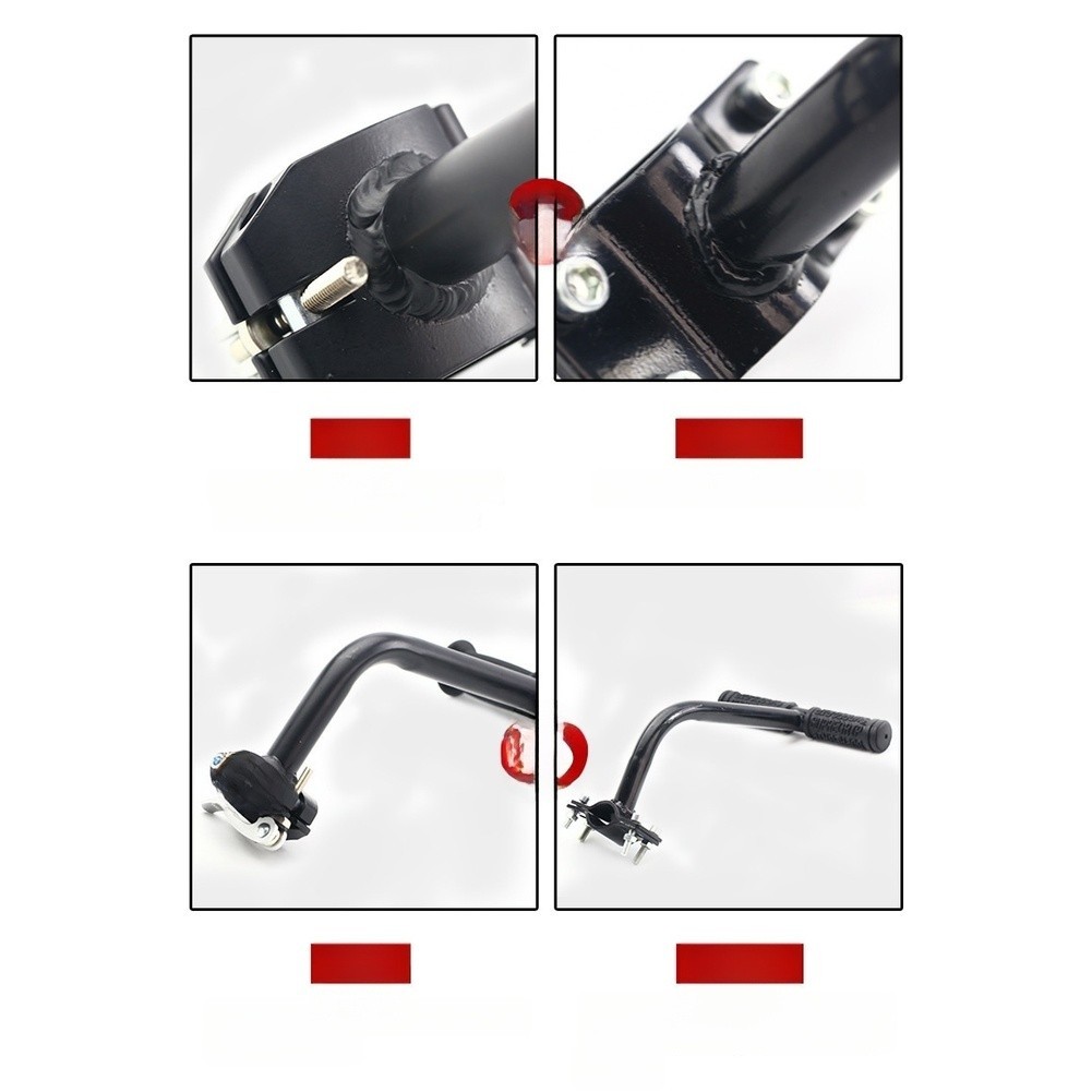 Aluminum Bike Armrest Handlebar Rest 18.5cm x 20.5cm Tool-Free Soft Grip Design
