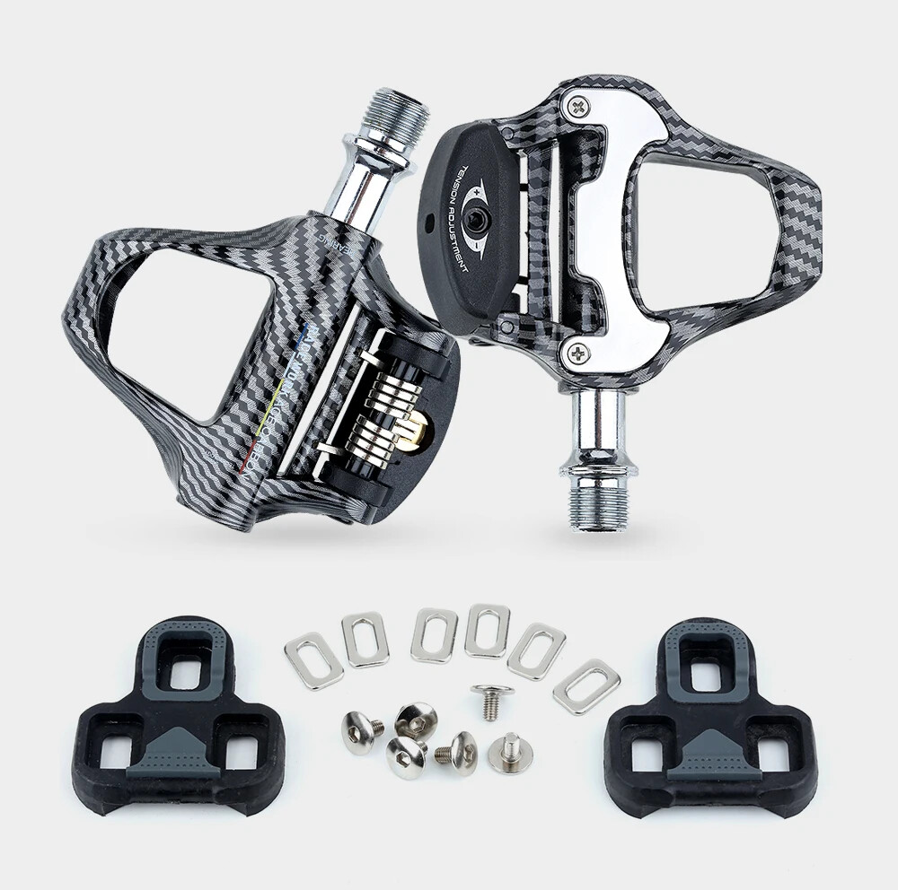 Road Racing Bicycle Footrest Cleat Pedal Carbon Fiber Footrest with Spd Clip