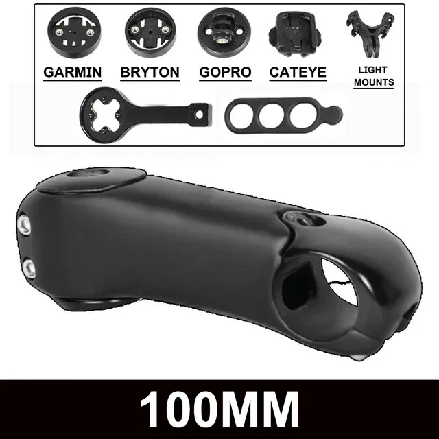 Bicycle Stem 3 Degrees Aero Stem Carbon MTB/Road Bike Stem with Computer Mounts