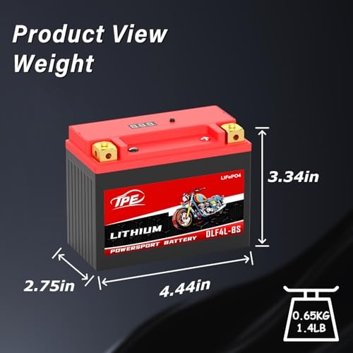Lithium Motorcycle Battery YTX4L-BS 12V 3Ah Rechargeable Powersport 4L-250CCA