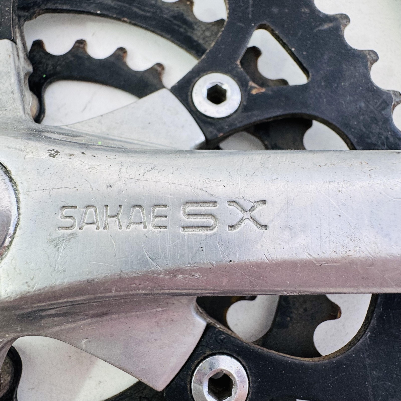 Vintage Sakae SX Triple Crankset 175mm 48/36/28T 110 BCD Silver MTB Bike A36