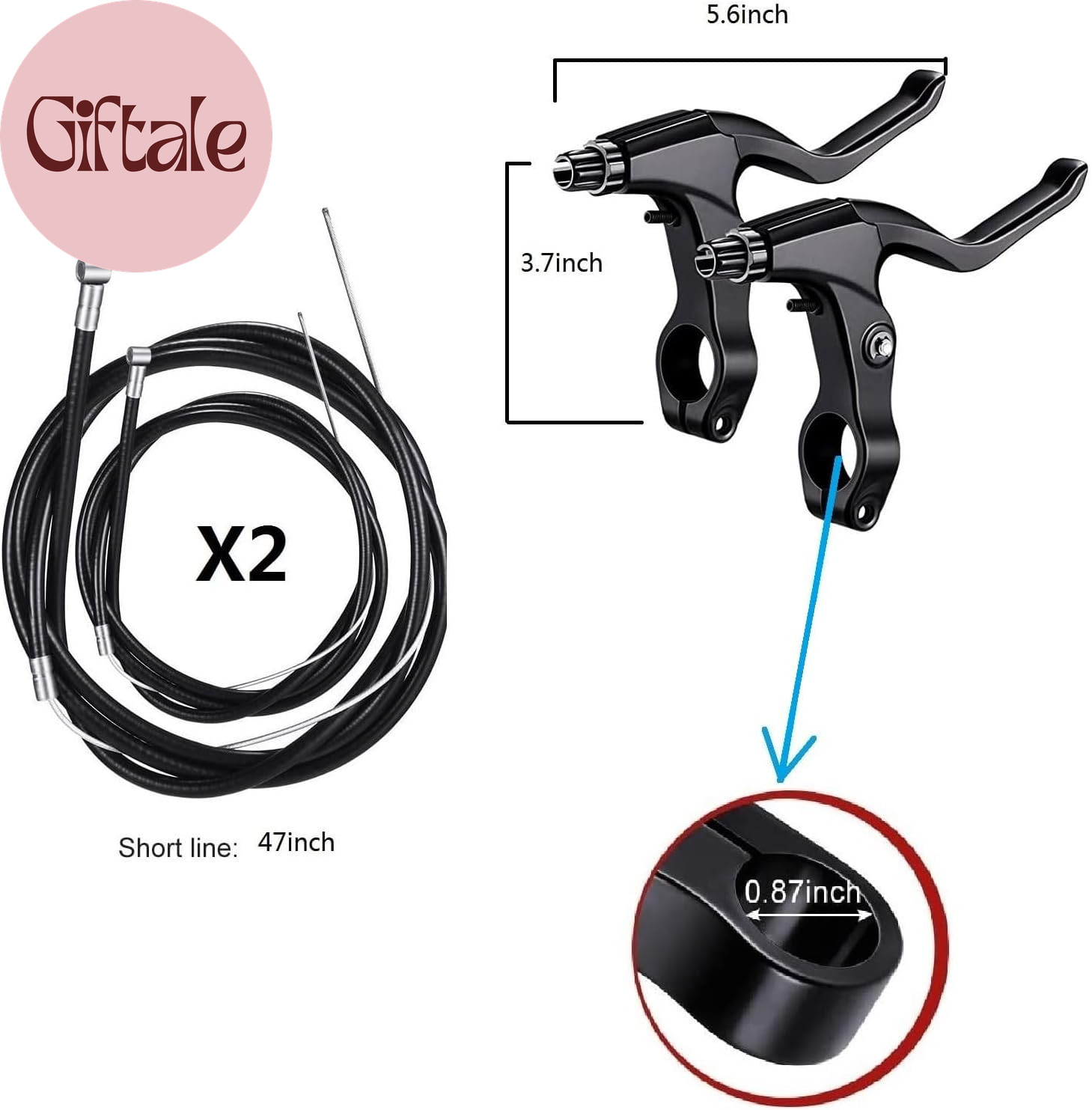 Bike Disc Brake Kit,Bike Front and Back Disc Brake Kit-Calipers,2 Pcs Stainless