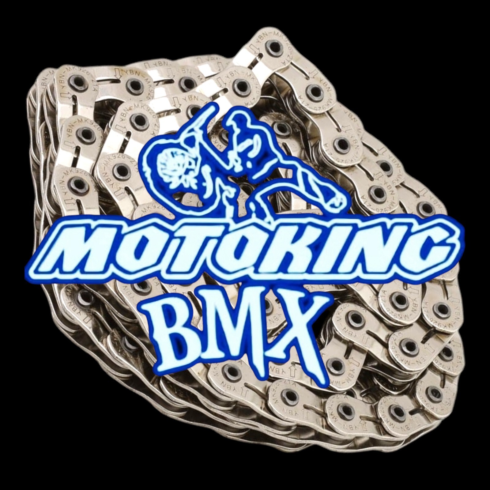 MOTOKING BMX PRO HOLLOW PIN HALF LINK BMX RACING 1/2×3/32″ x 100L CHAIN SILVER