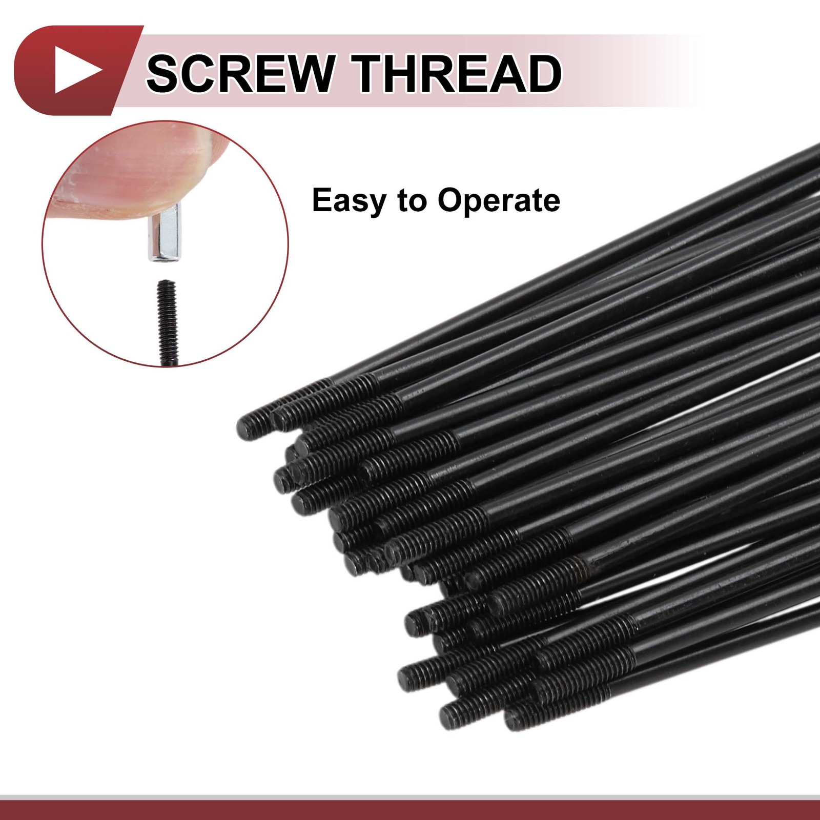 38 Set 14G Bicycle Spoke 275mm Bike Wheel Spoke Carbon Steel Black