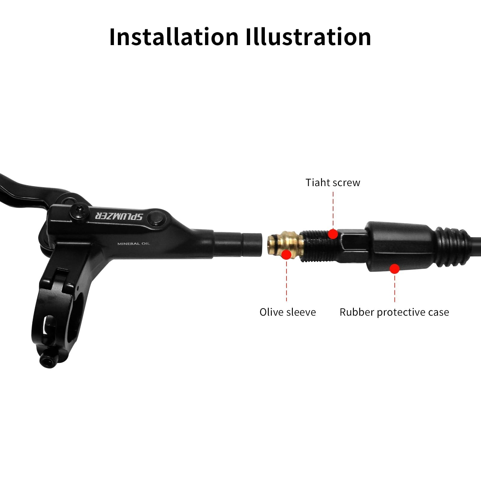 ZTZ 4-Piston Internal Routing Hydraulic Brake Set, Front 850mm and Rear 1600m…